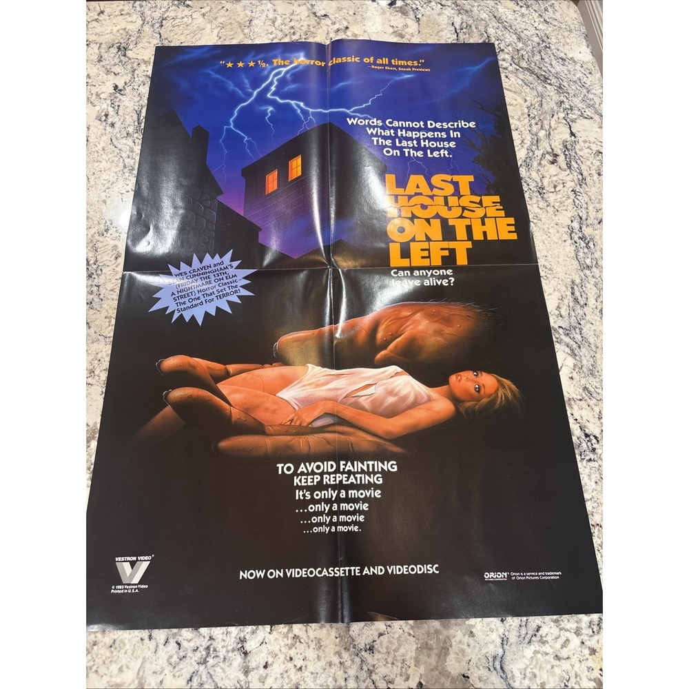 Last House on the Left VHS Promo Poster Wes Craven Horror Cult RARE